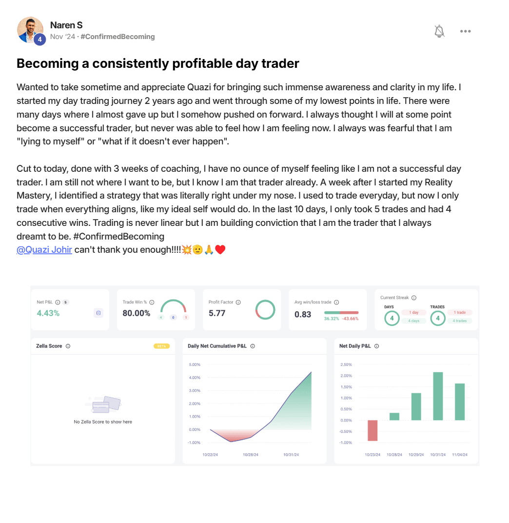 Testimonial: Becoming a consistently profitable day trader